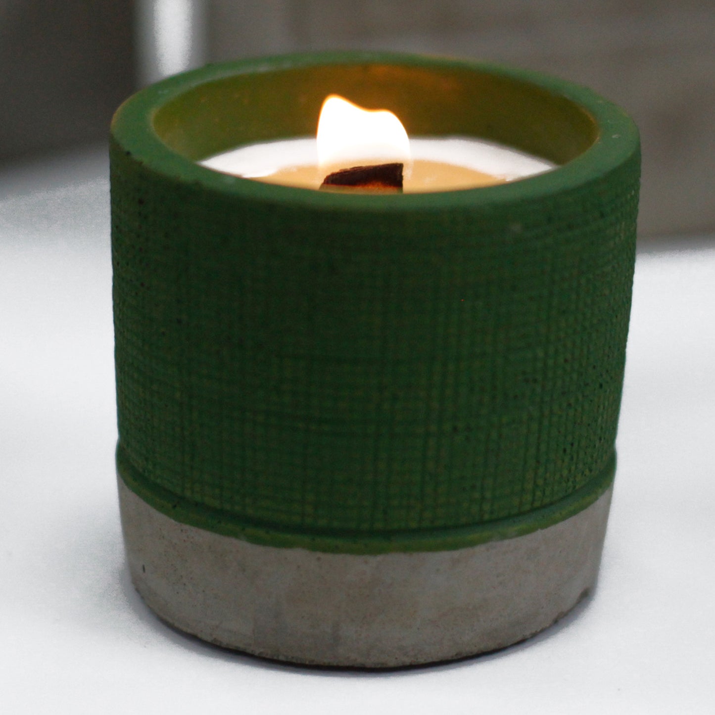 Concrete Effect Green Candle - Sea Moss & Herbs