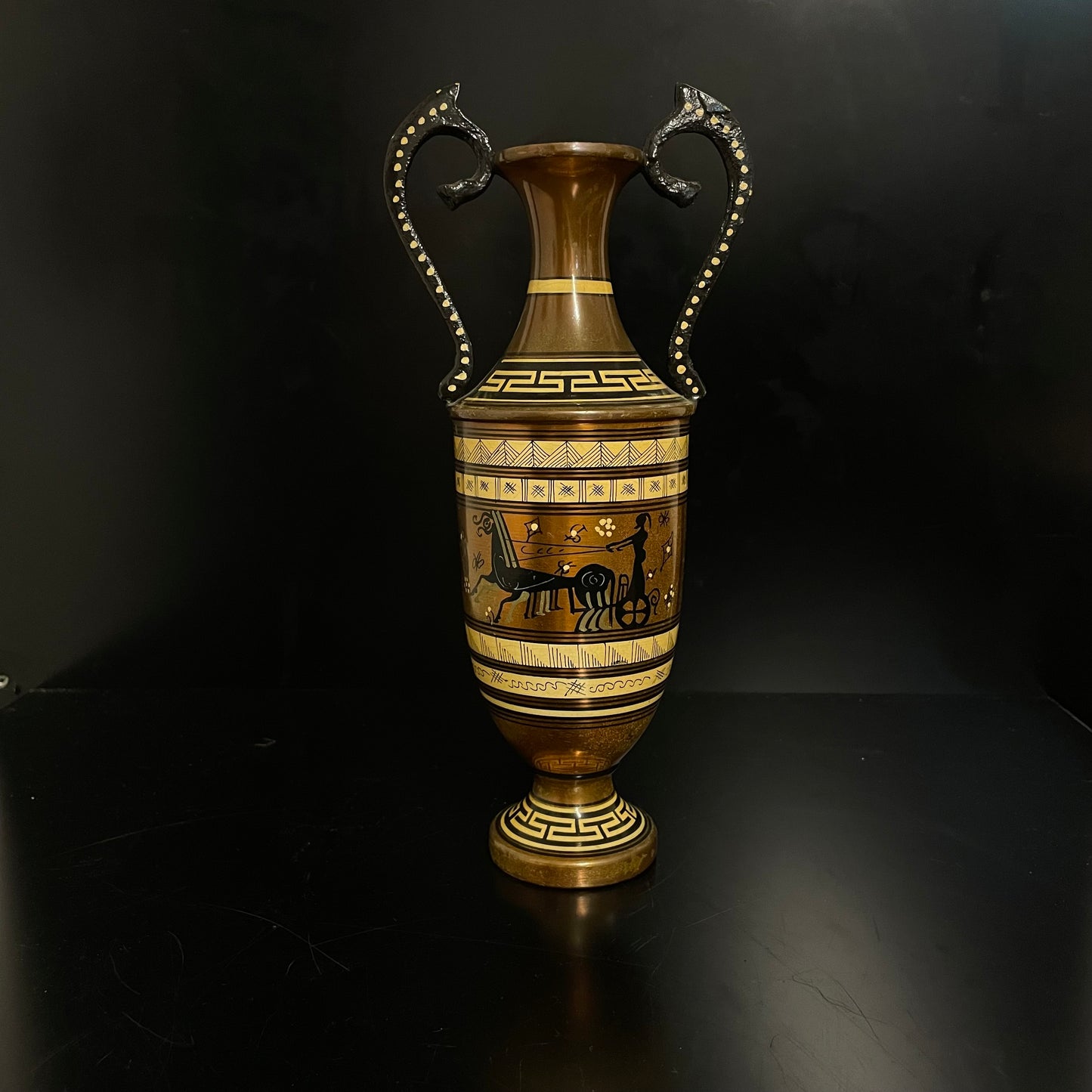 Oriental style metal vase