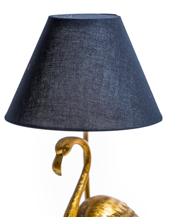 Antiqued Gold Flamingo Lamp w/ Black Shade