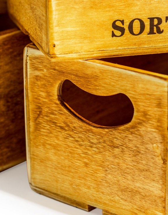 Antiqued "Post Office Sorting Dept" Wooden Box / Crate