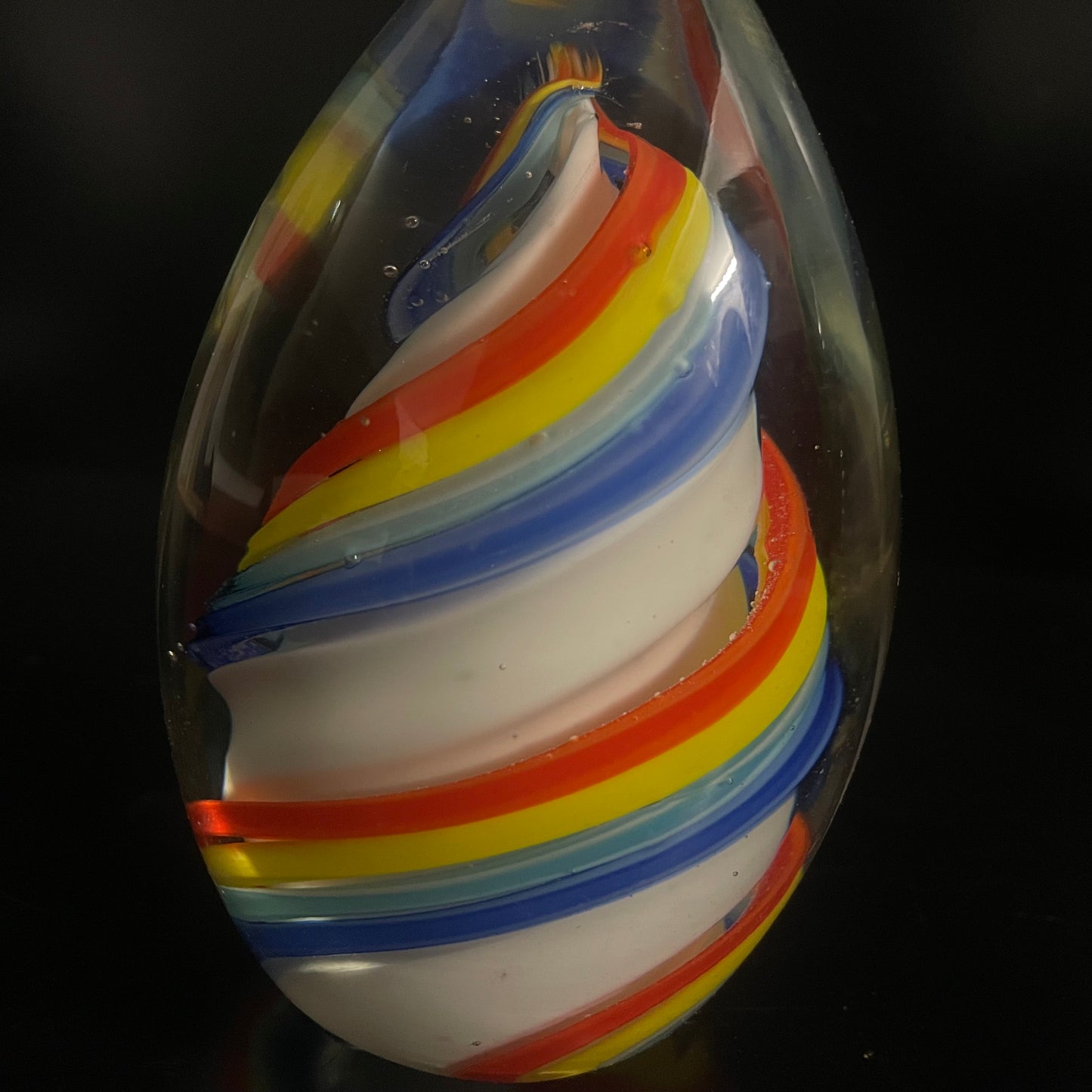 Vintage Large Candy Striped Rainbow Paperweight