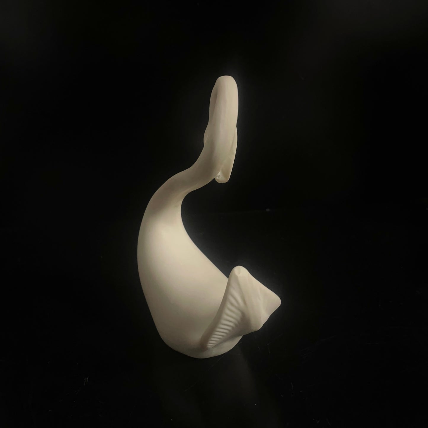Vintage White Alabaster Swan Ornament