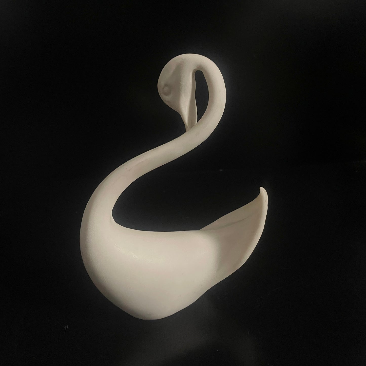 Vintage White Alabaster Swan Ornament