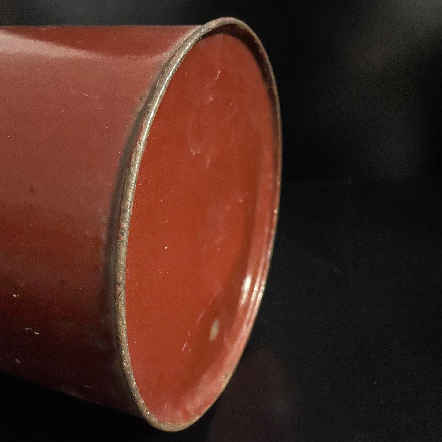 Vintage 1950s Mid Century Red Enamel Churn