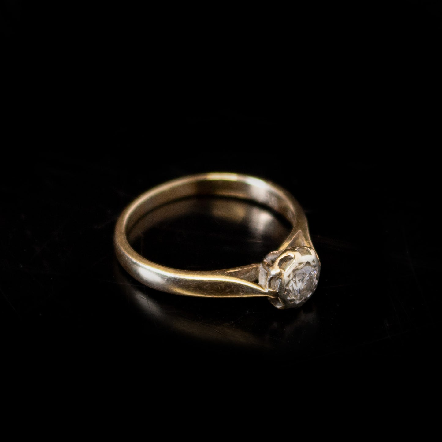 9ct Gold 0.18 Diamond Ring Size L