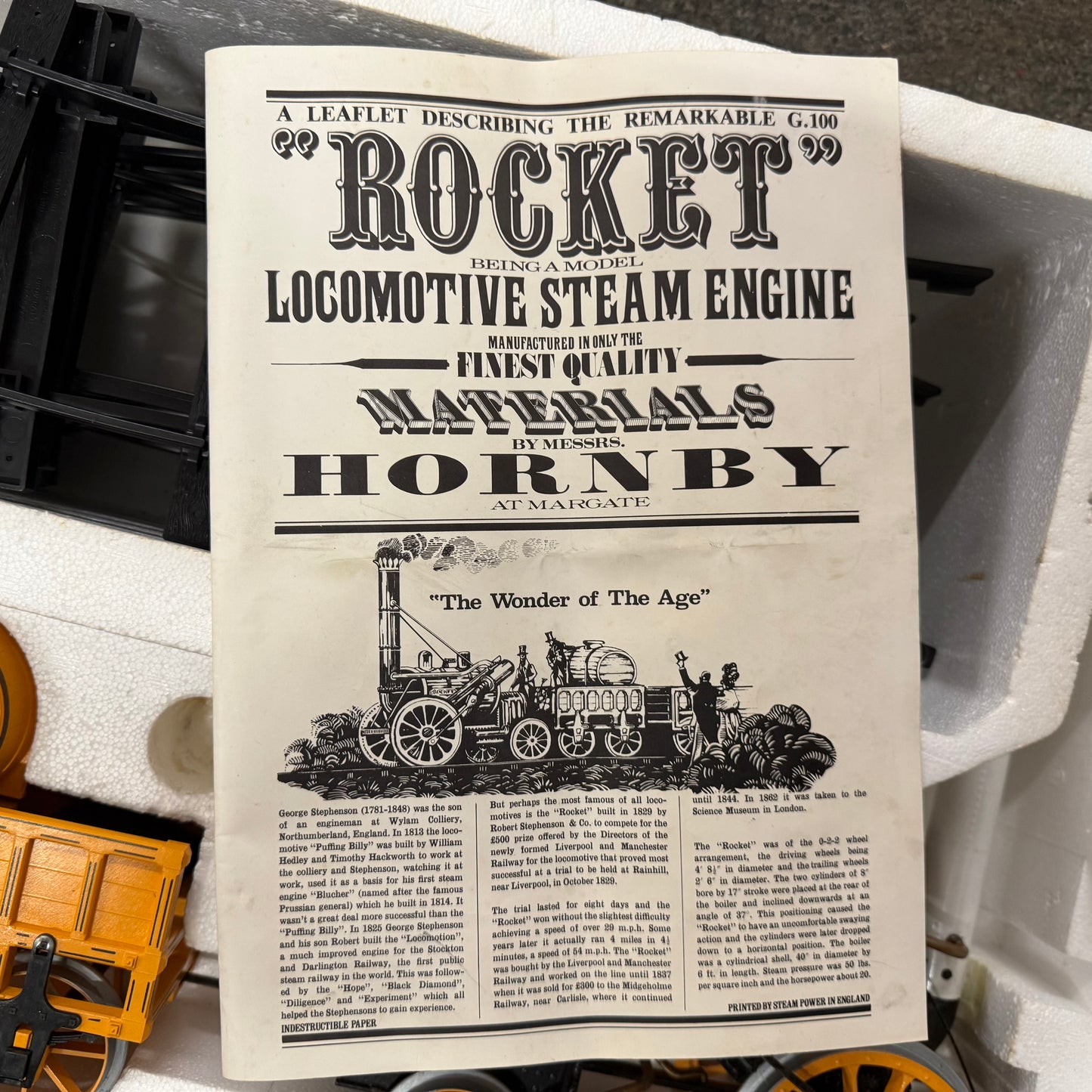 Vintage Hornby Gas Real Steam Stephensons Rocket 3.5 Inch Gauge Train Set