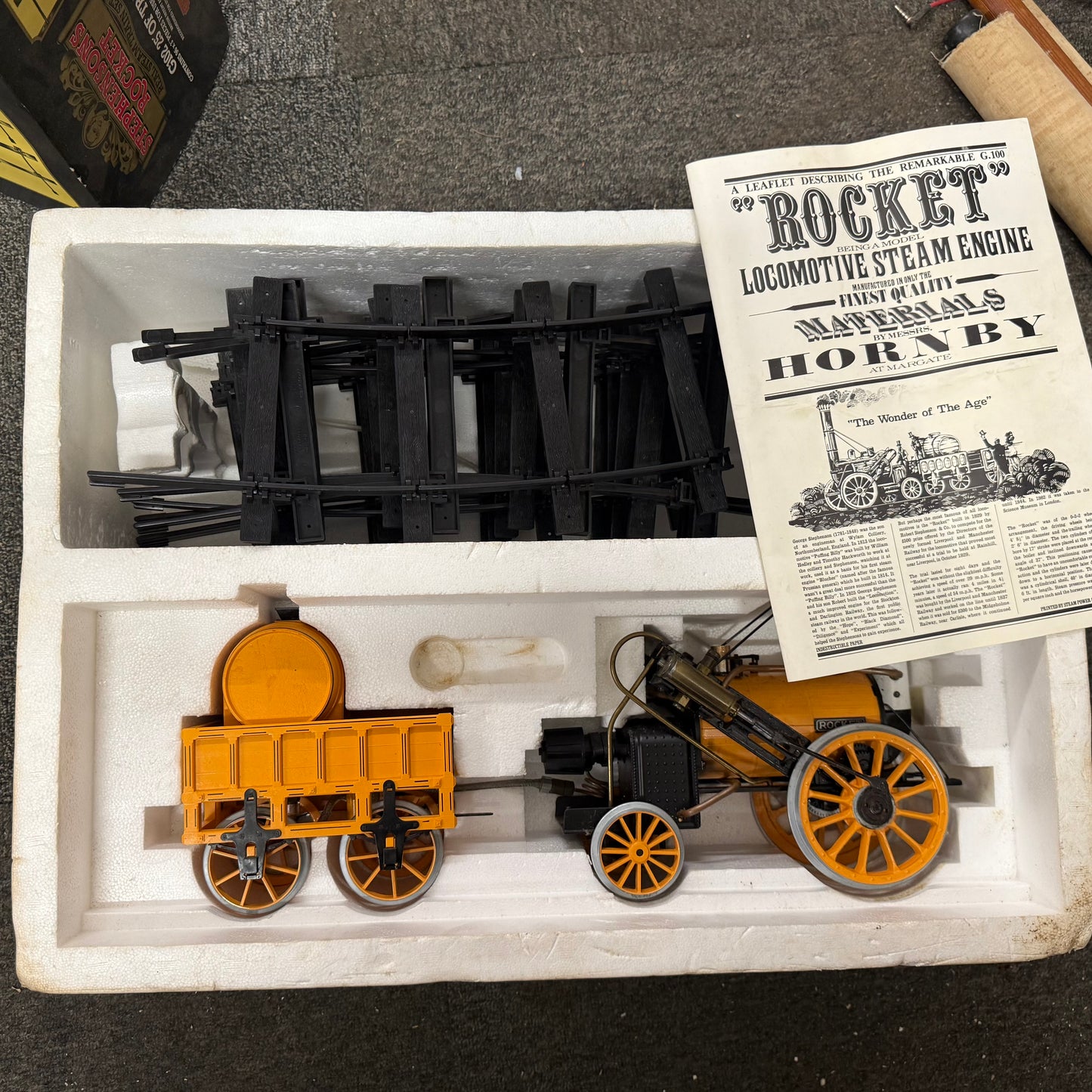 Vintage Hornby Gas Real Steam Stephensons Rocket 3.5 Inch Gauge Train Set