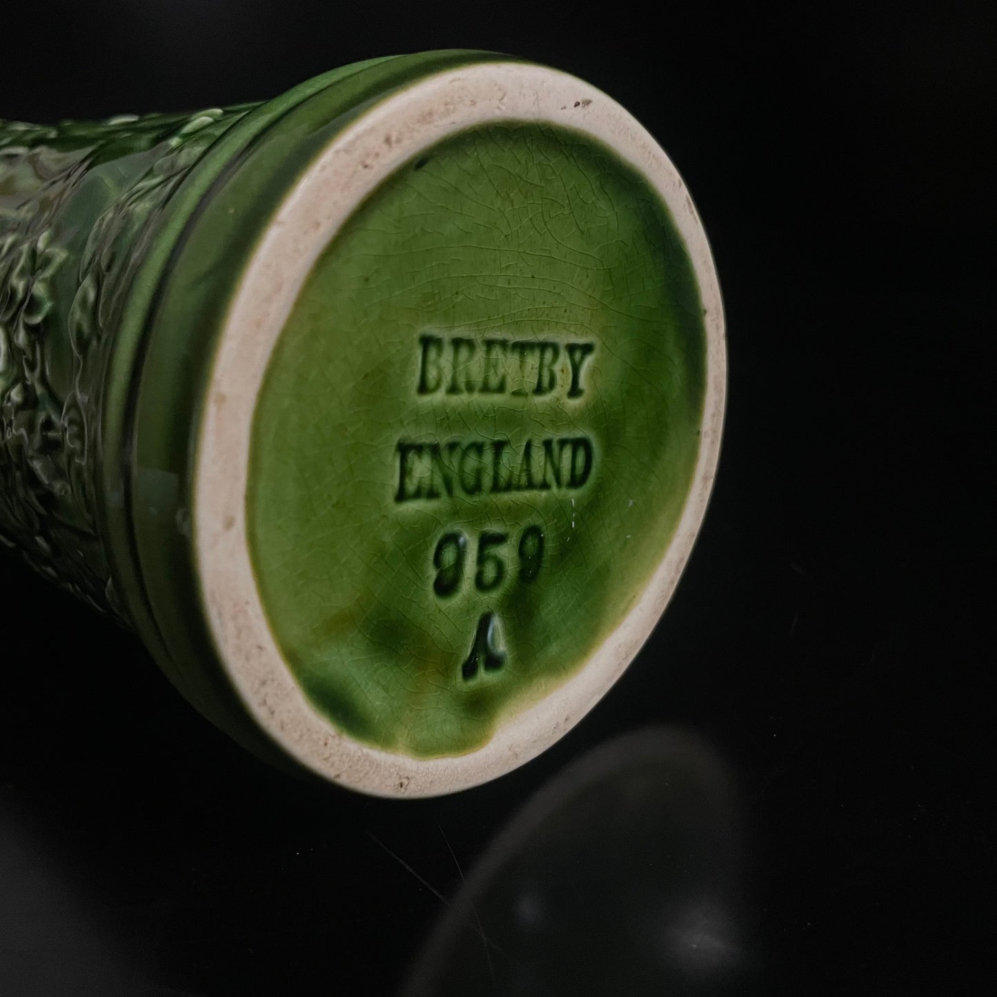 Vintage Bretby England 959 A Green Vase