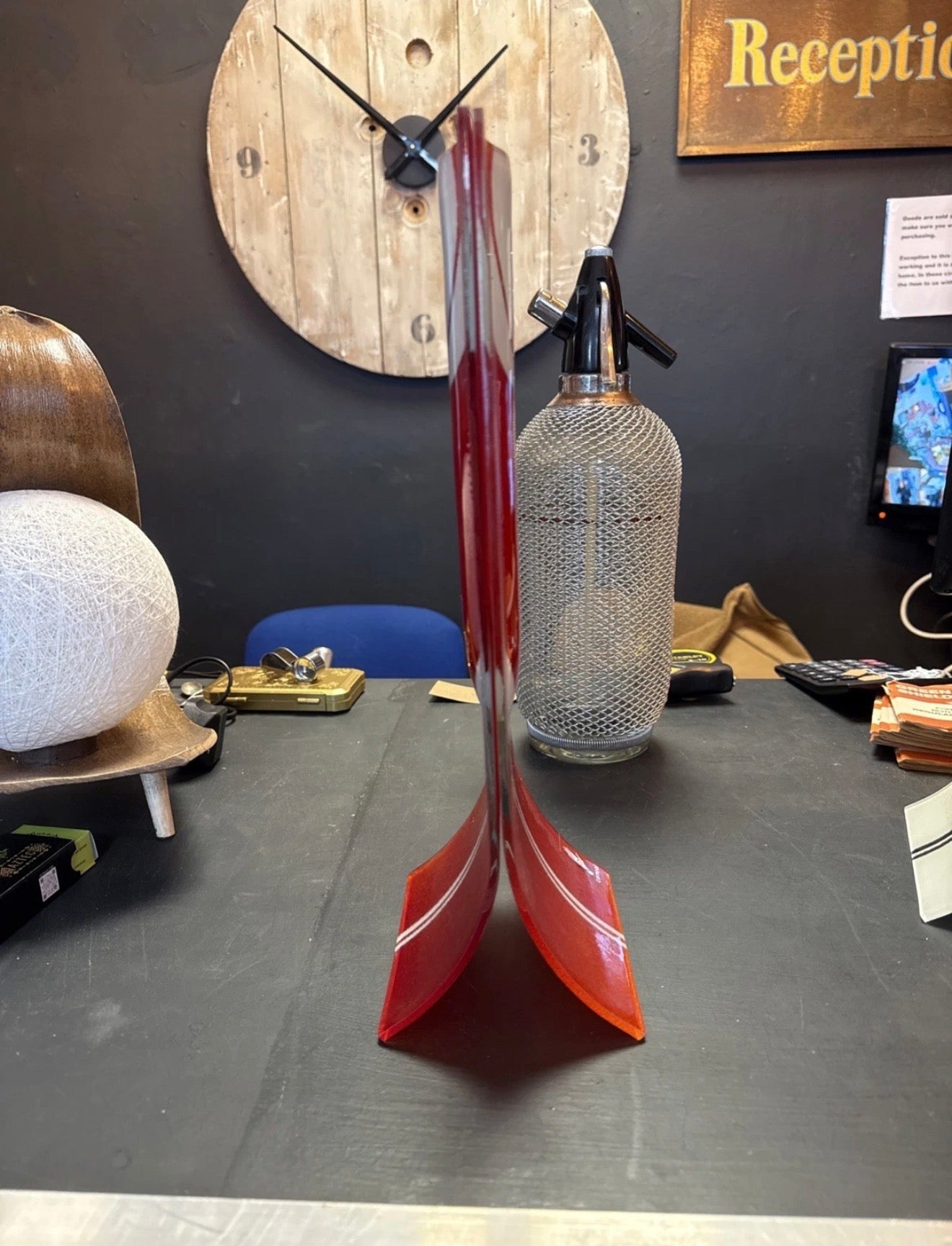 Vintage glass flower fused vase