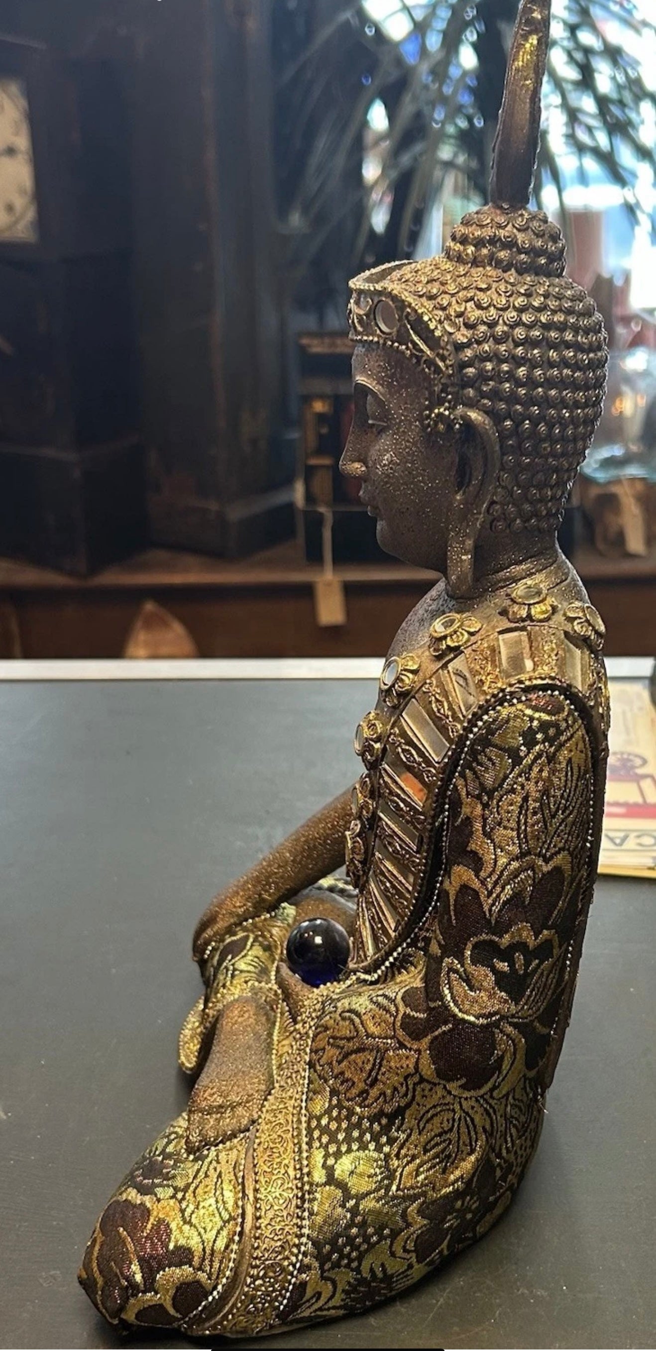 Seated Bronze Effect Buddha