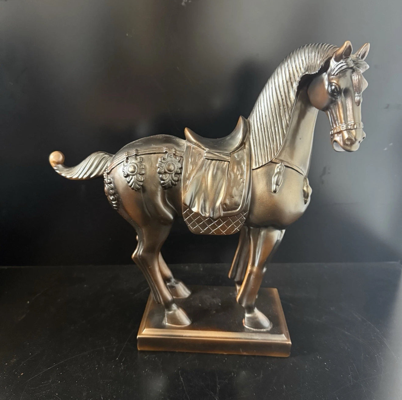 Bronze coloured horse ornament