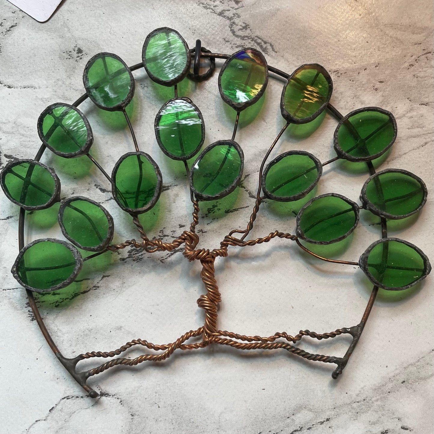 Handmade stained glass tree of life light catcher