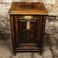 Antique Solid Oak Hand Carved Coal Scuttle With Liner