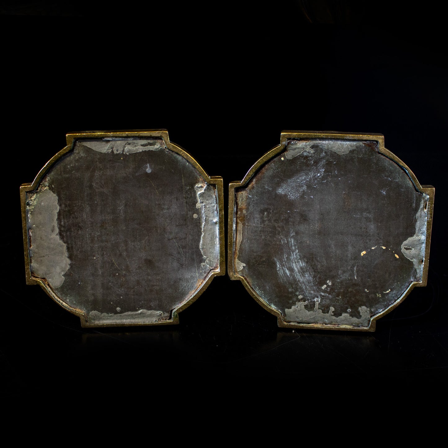 Antique Vintage Pair Of Brass Gothic Candlesticks