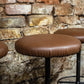 Vintage Cast Iron / Faux Leather Bar Stools x3 Very Heavy
