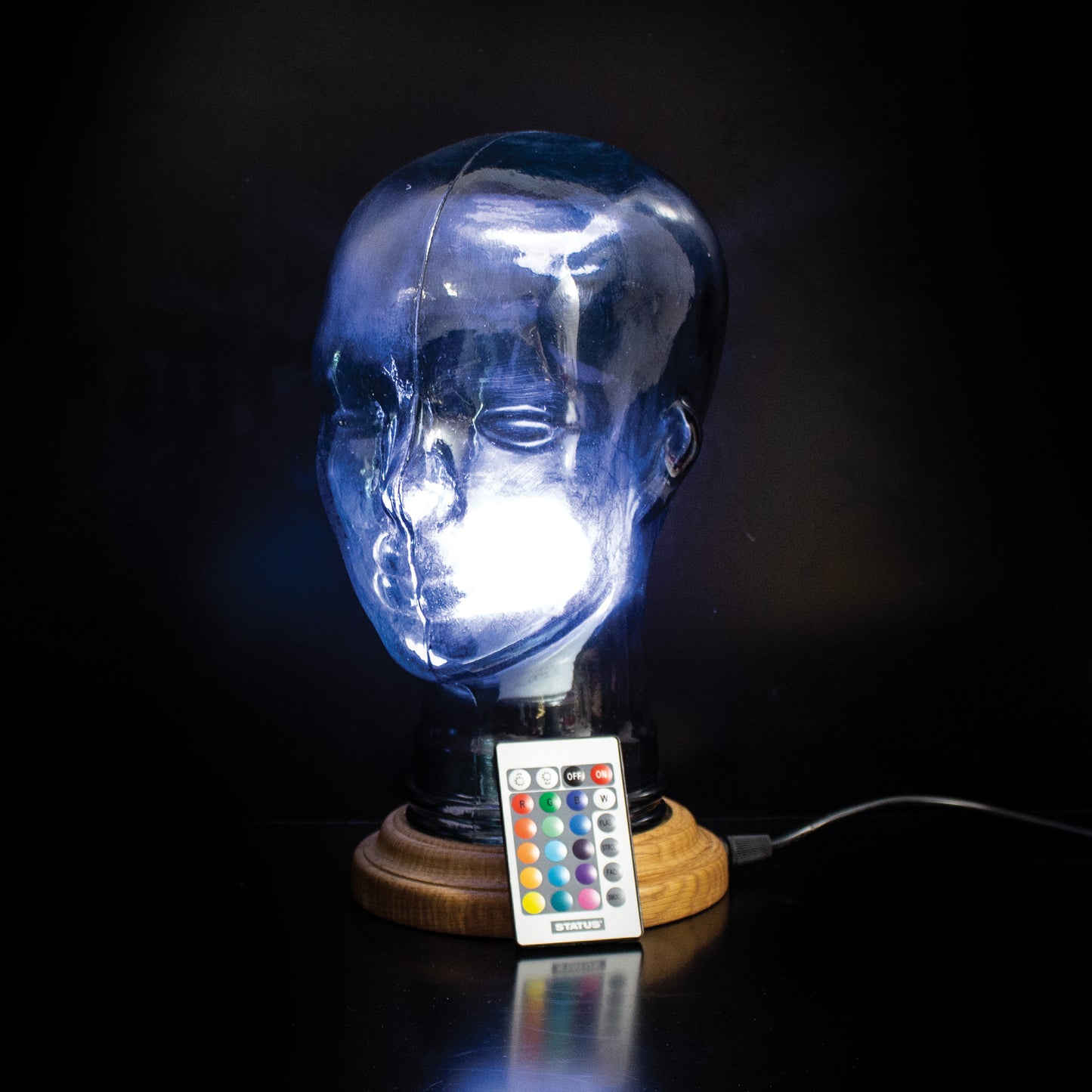 Colour Changing Glass Head Lamp