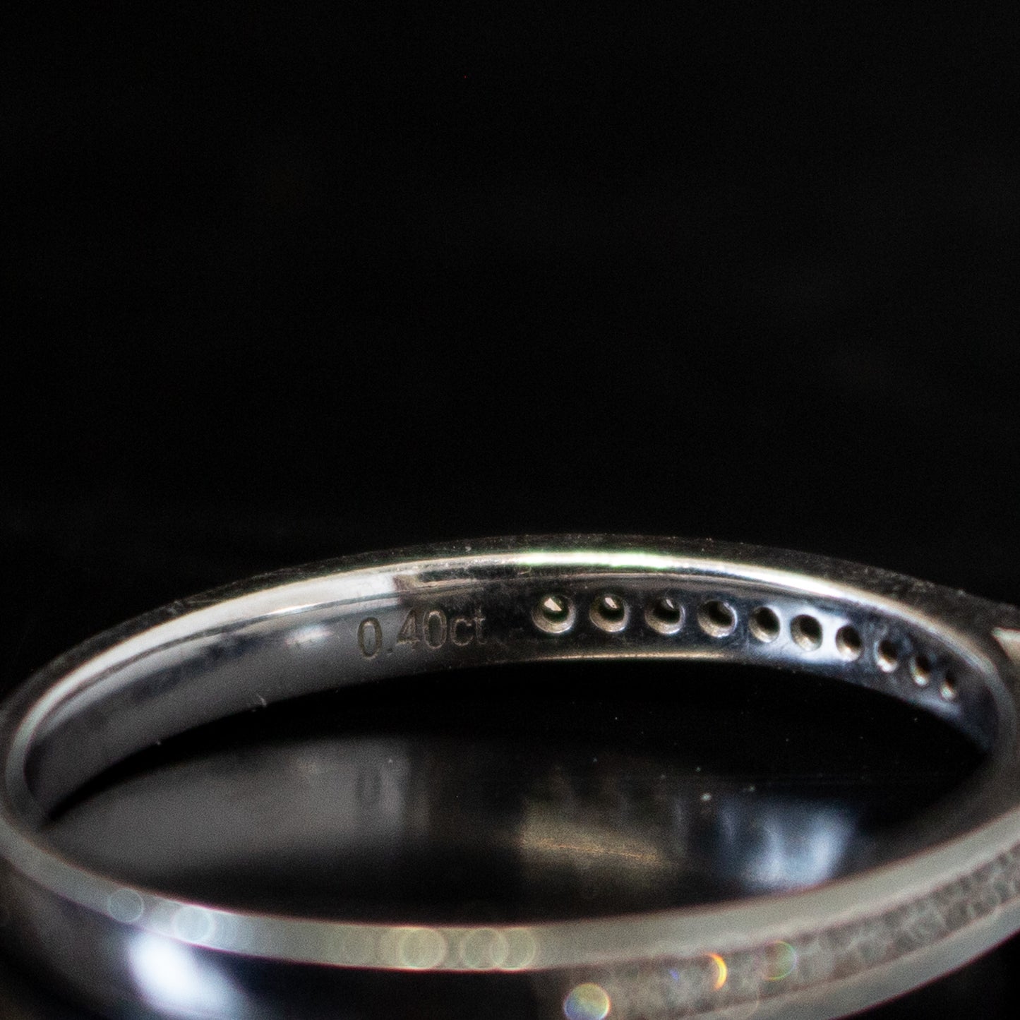 9ct White Gold 0.40ct Diamond Ring Size O 2.2g