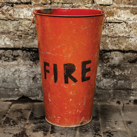 Vintage Rustic Red Fire Log Bucket / Bin