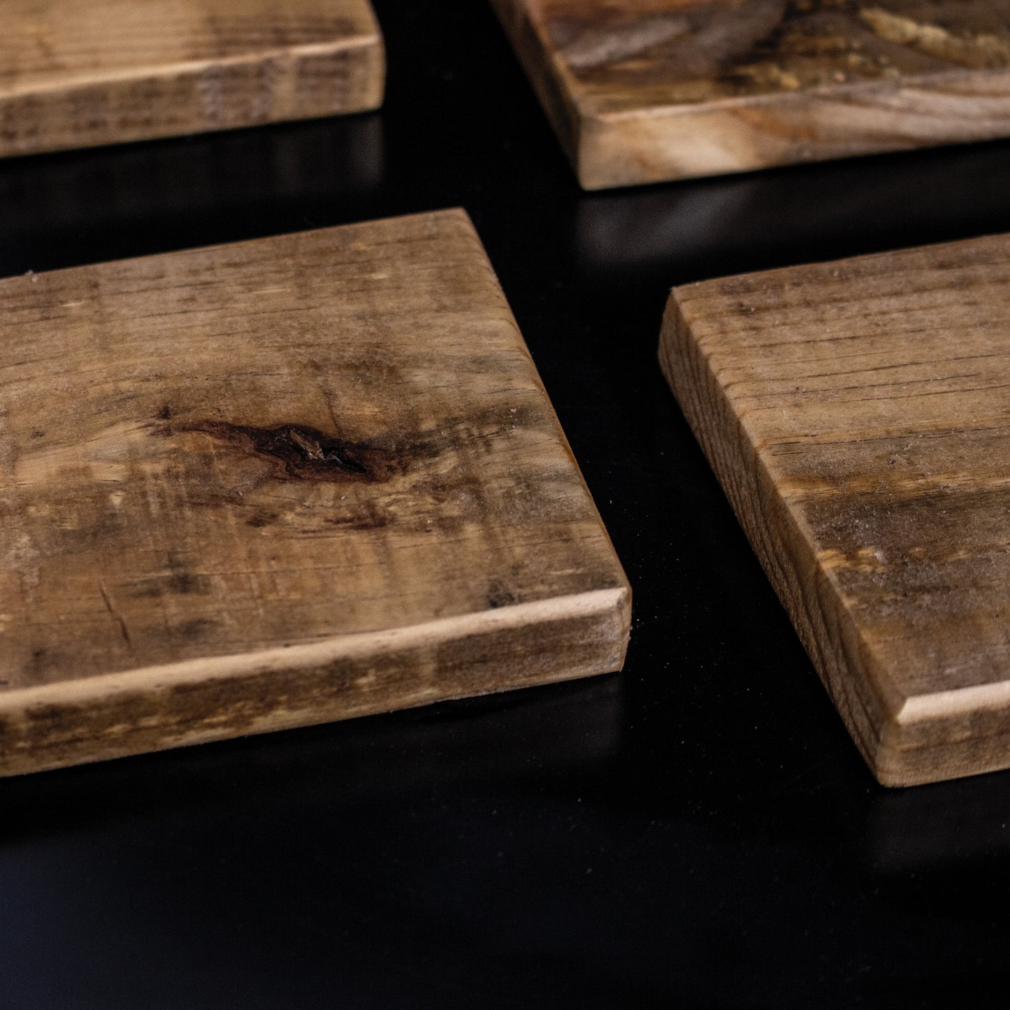 Handmade Rustic Reclaimed Wooden Coasters x4