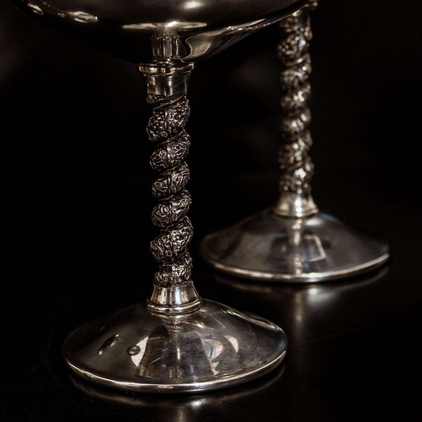 Vintage Valero Silver Plated Wine Goblets x4 Spanish Made