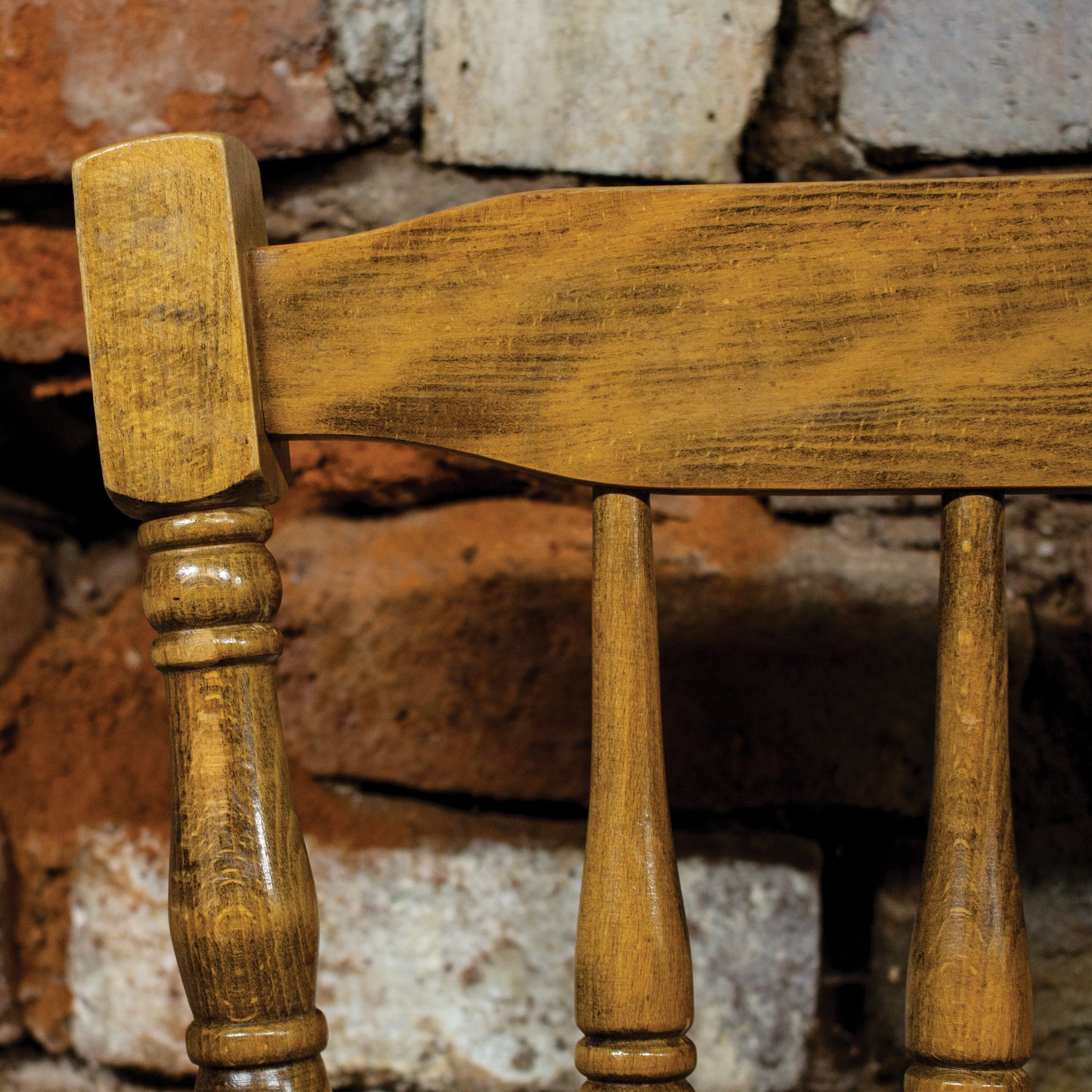 Vintage Oxblood Leather / Oak Bar Stool