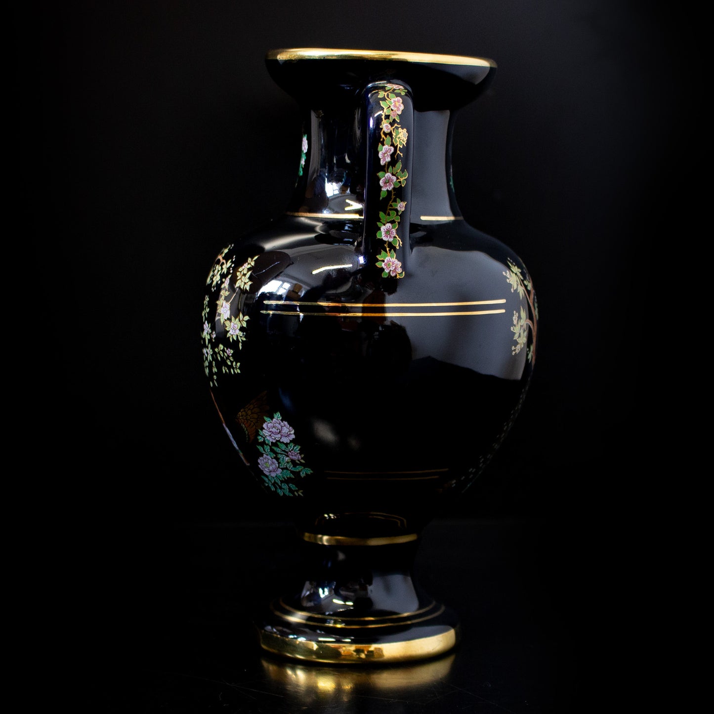 Vintage Handmade Greek Spathas Keramik 24k gold Detail Vase