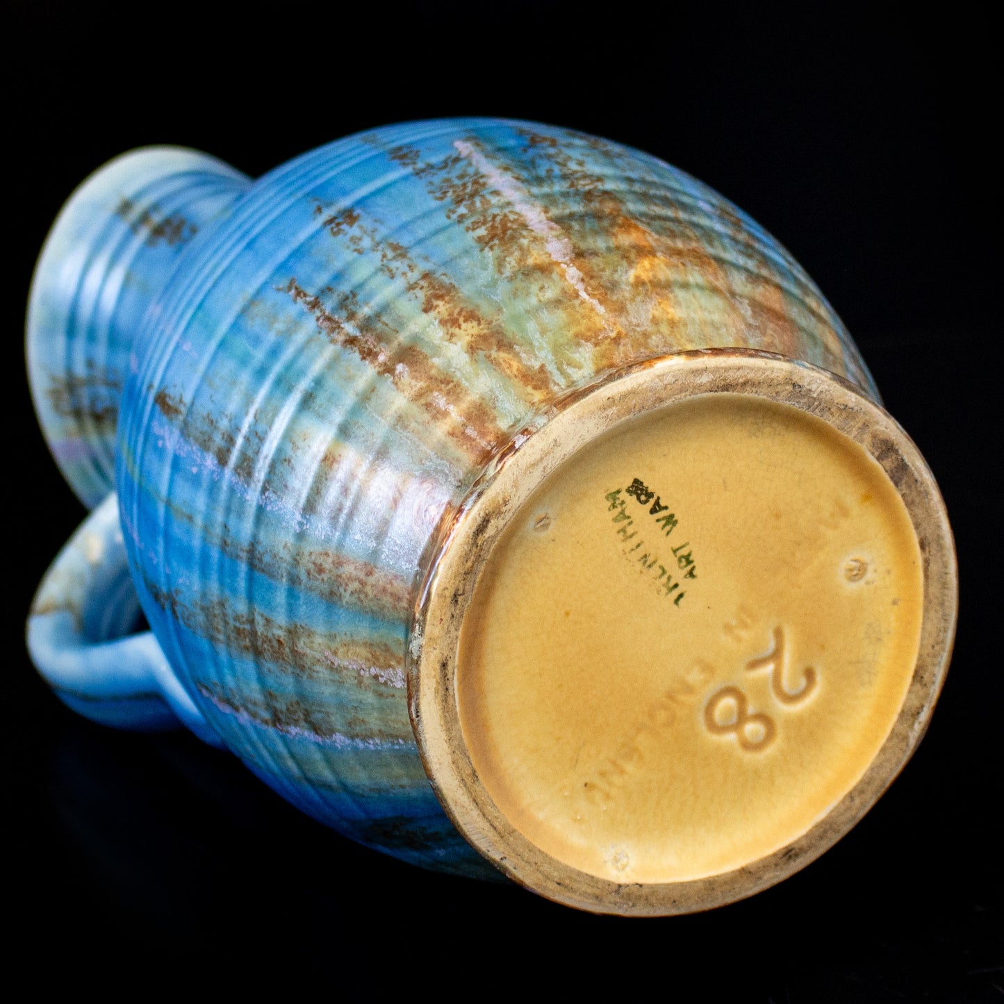 Vintage Blue Trentham Art Ware Pottery Jug