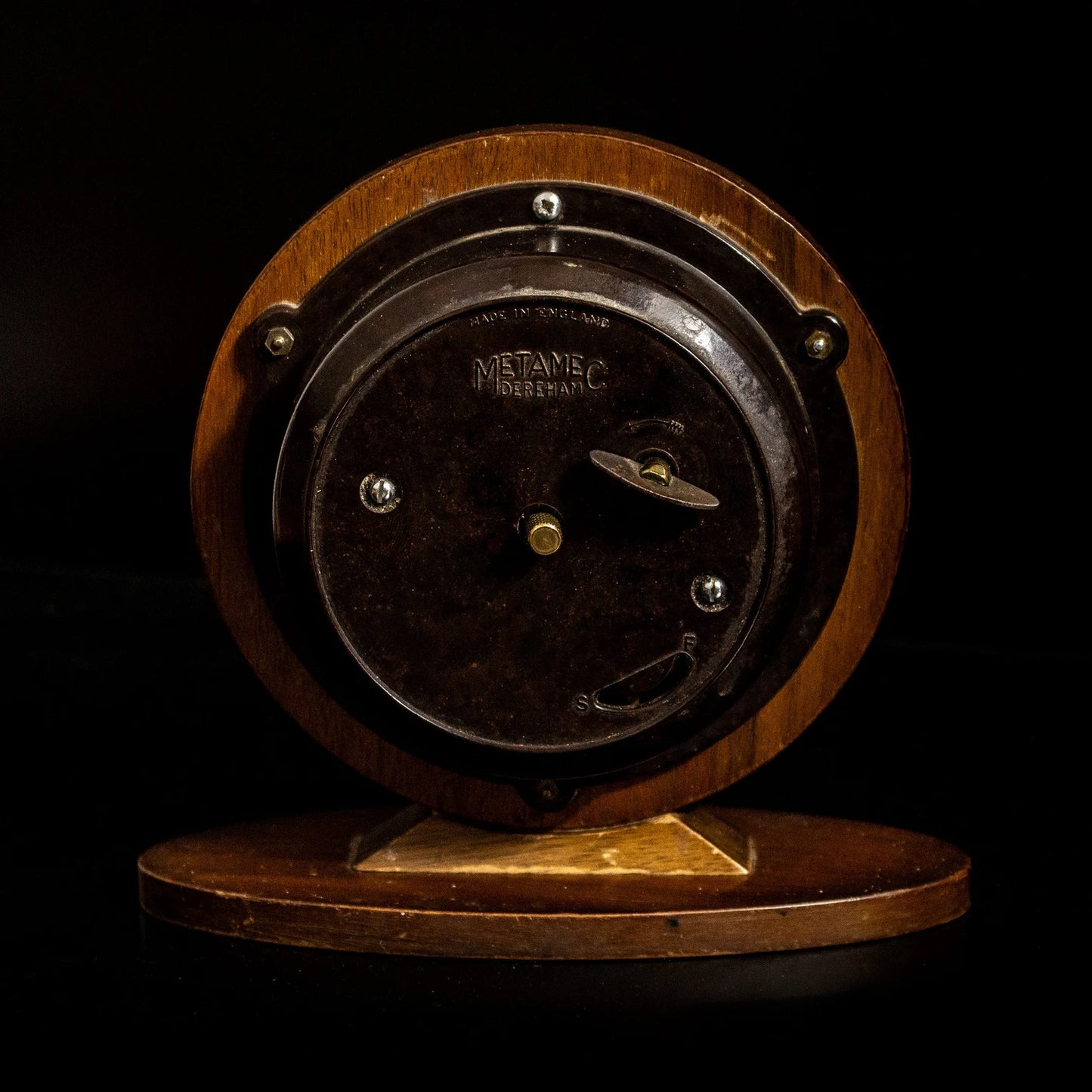 Vintage 1950s Bakelite / Wood Art Deco Mechanical Clock