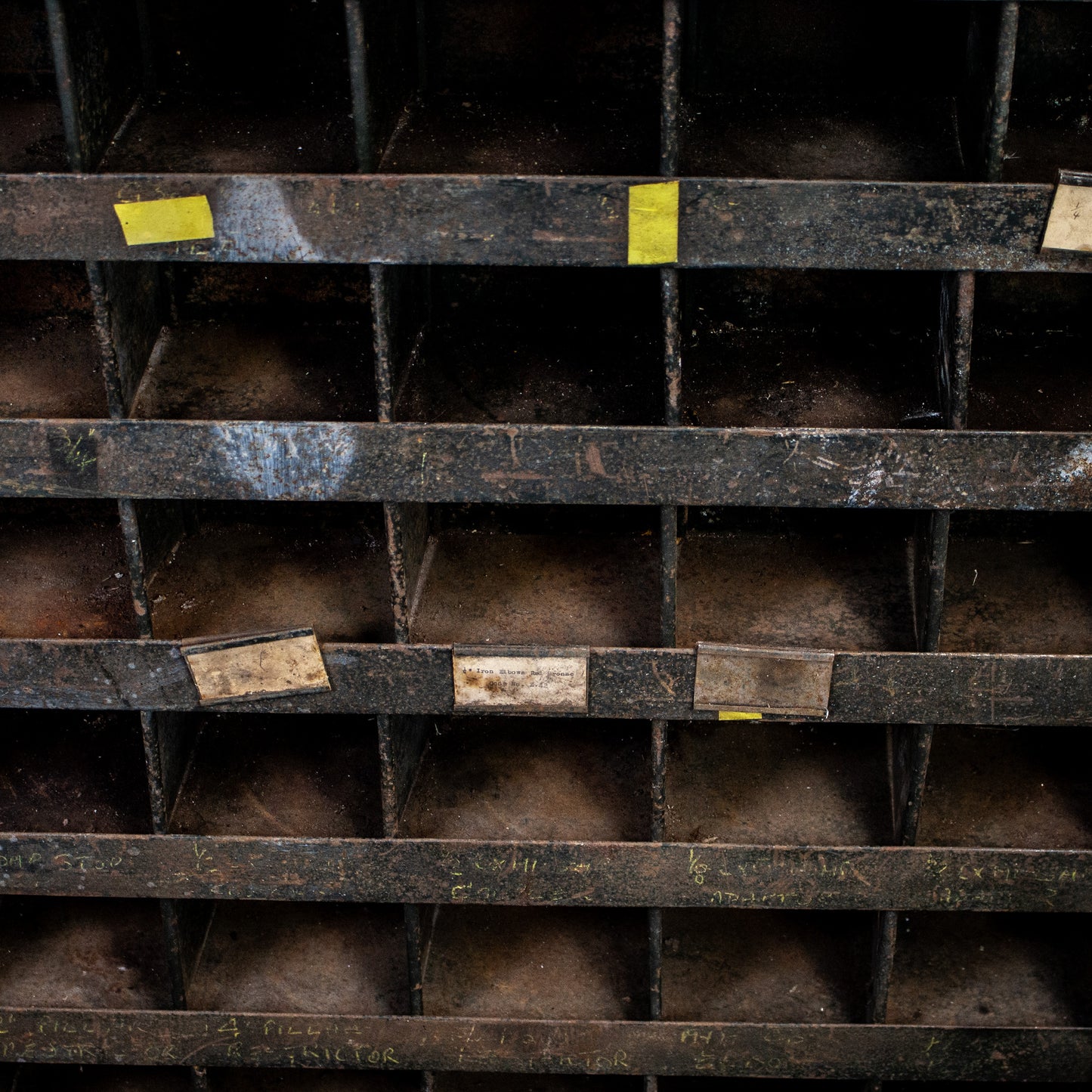 Vintage Metal Adjustable Industrial Heavy Duty Pigeon Hole Cabinet