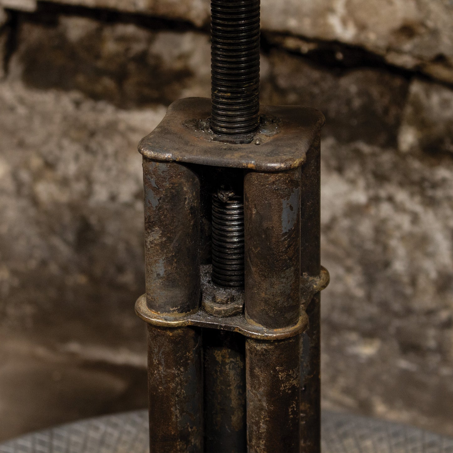 Vintage 'Tan Sad' Industrial Machinist Swivel Chair