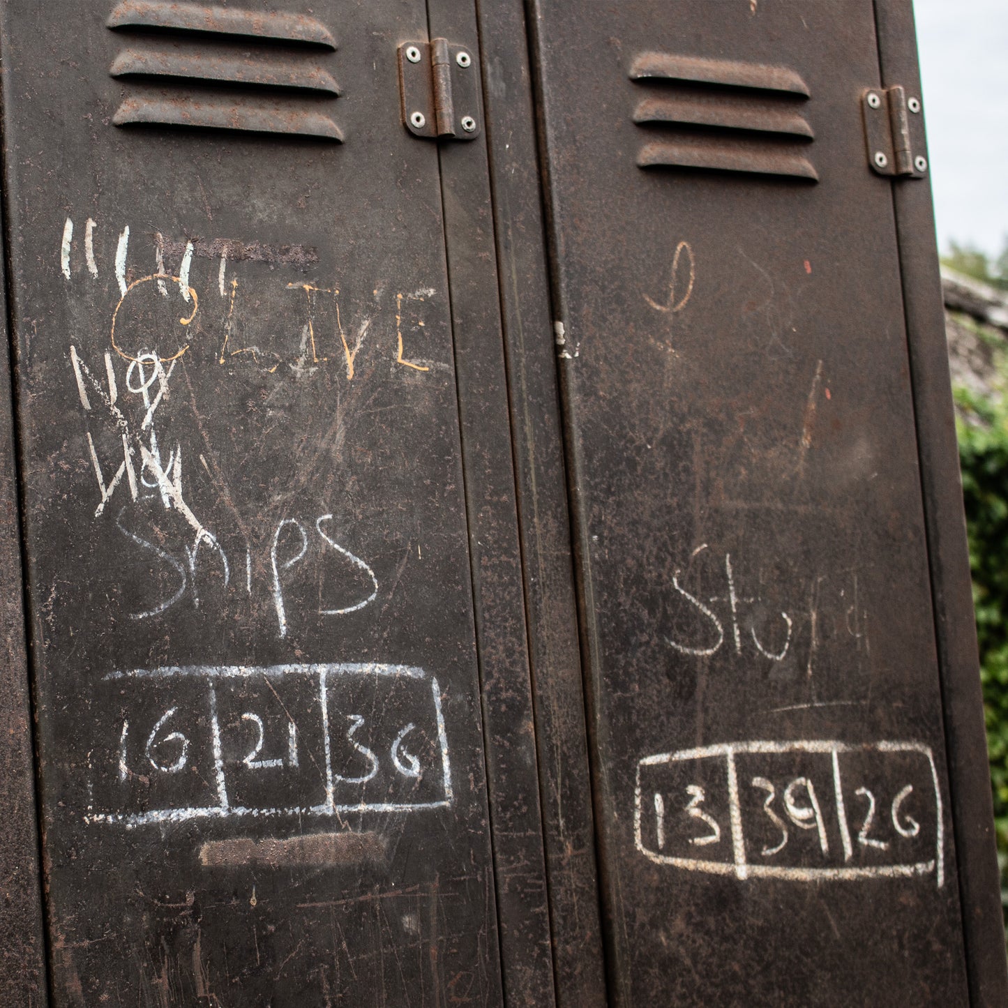 Vinatage Metal Factory Industrial Pair Of Lockers