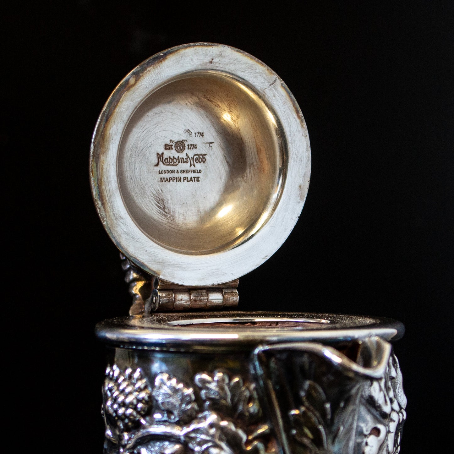 Antique Vintage Mappin & Webb Silver Plate Cut Glass Claret Jug