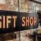 Vintage Painted Gold Effect Block Letter Gift Shop Hanging Sign