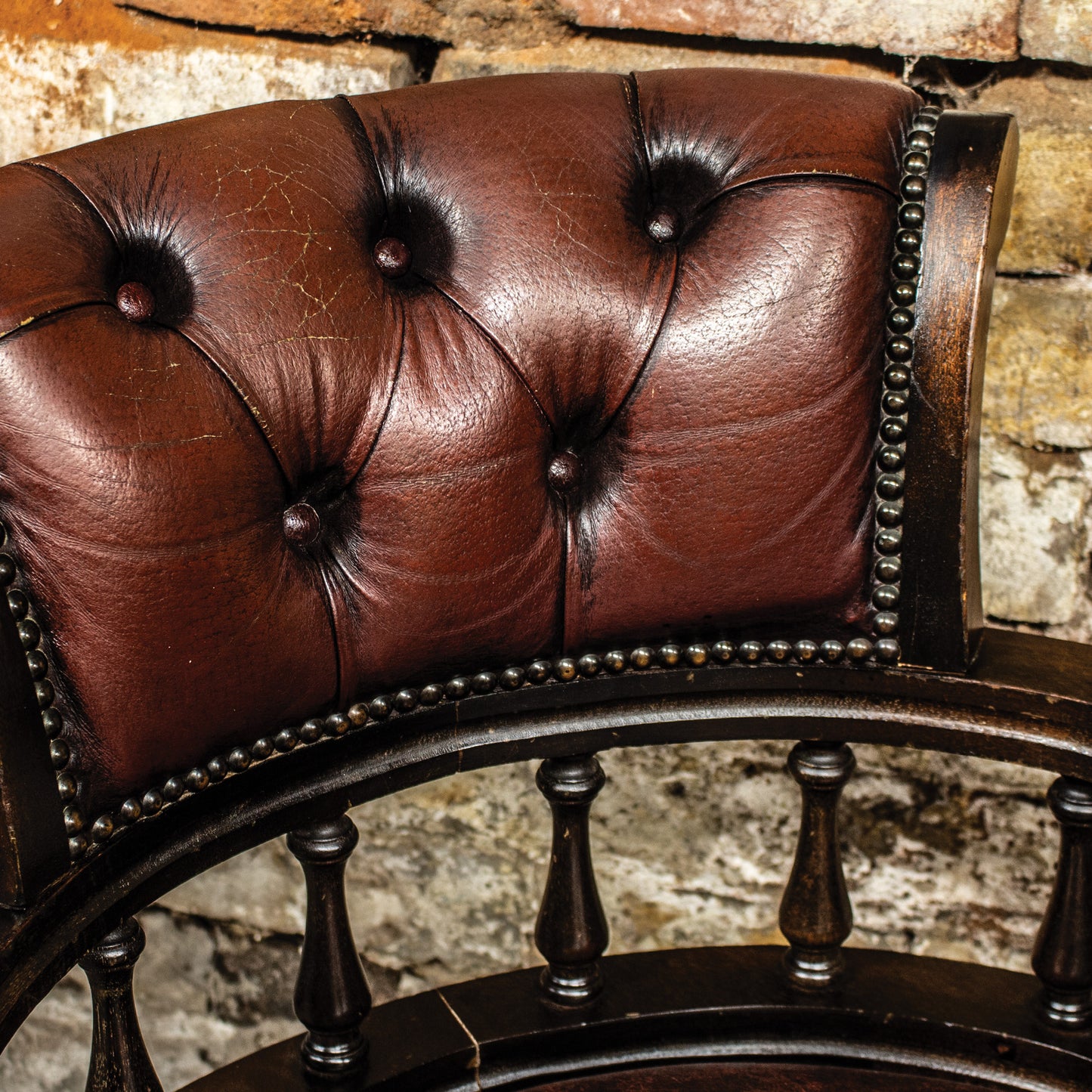 Vintage Oxblood Red Leather Captains Desk Chair
