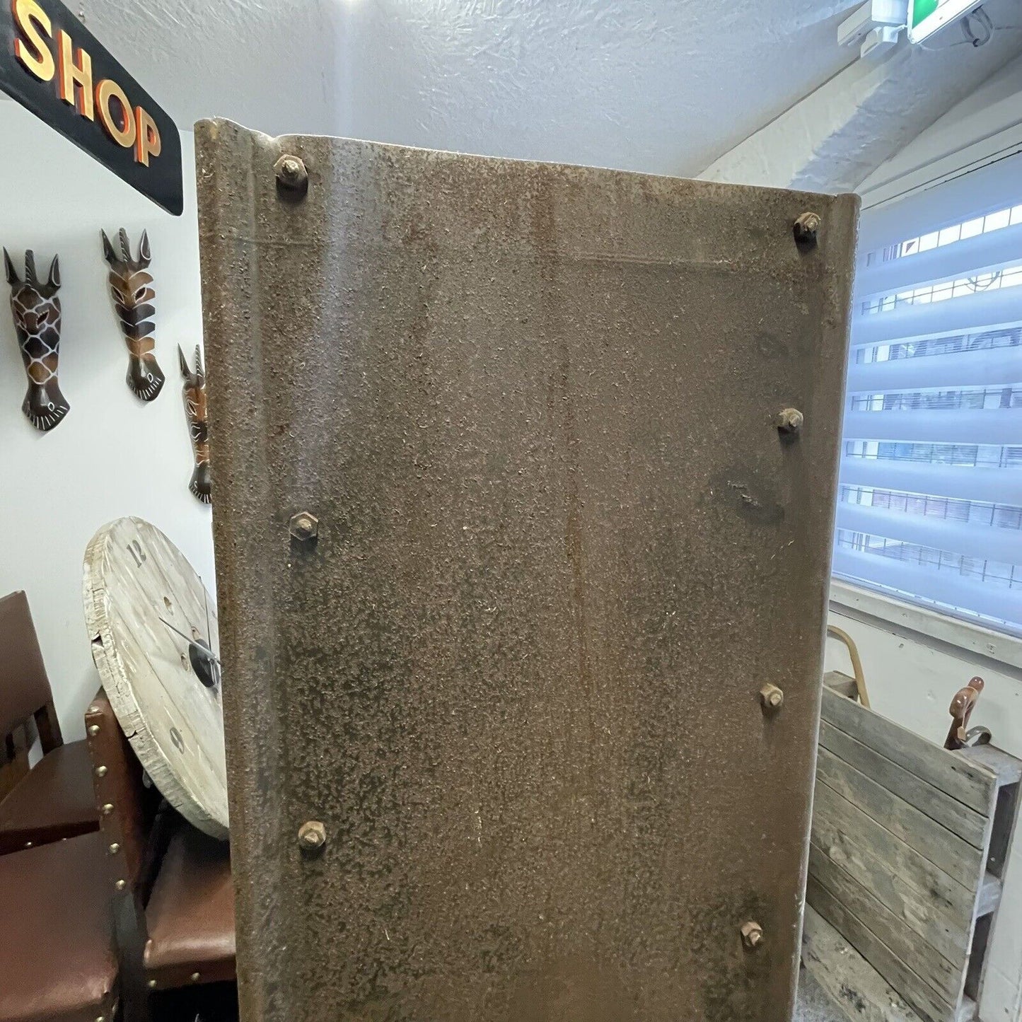 Vintage Industrial Metal Factory Pigeon Holes Cabinet