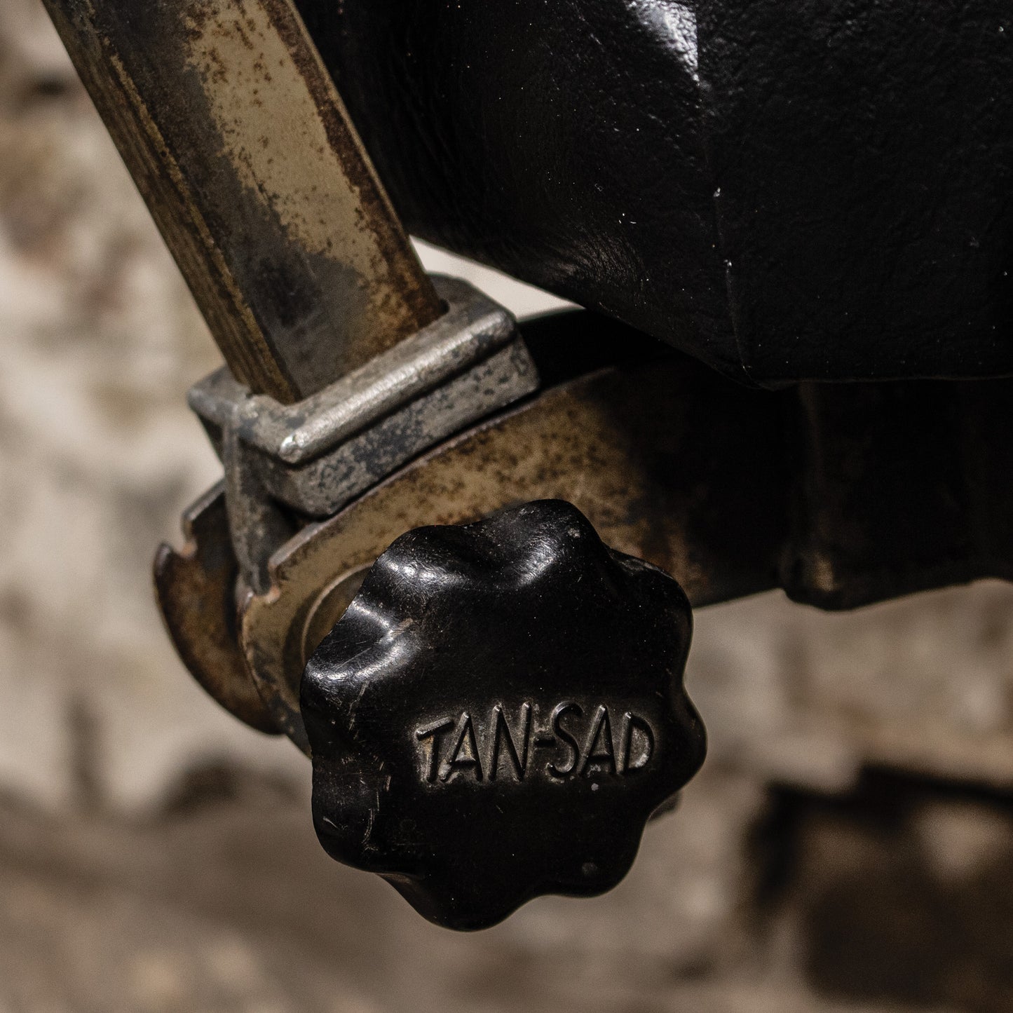 Vintage 'Tan Sad' Industrial Machinist Swivel Chair