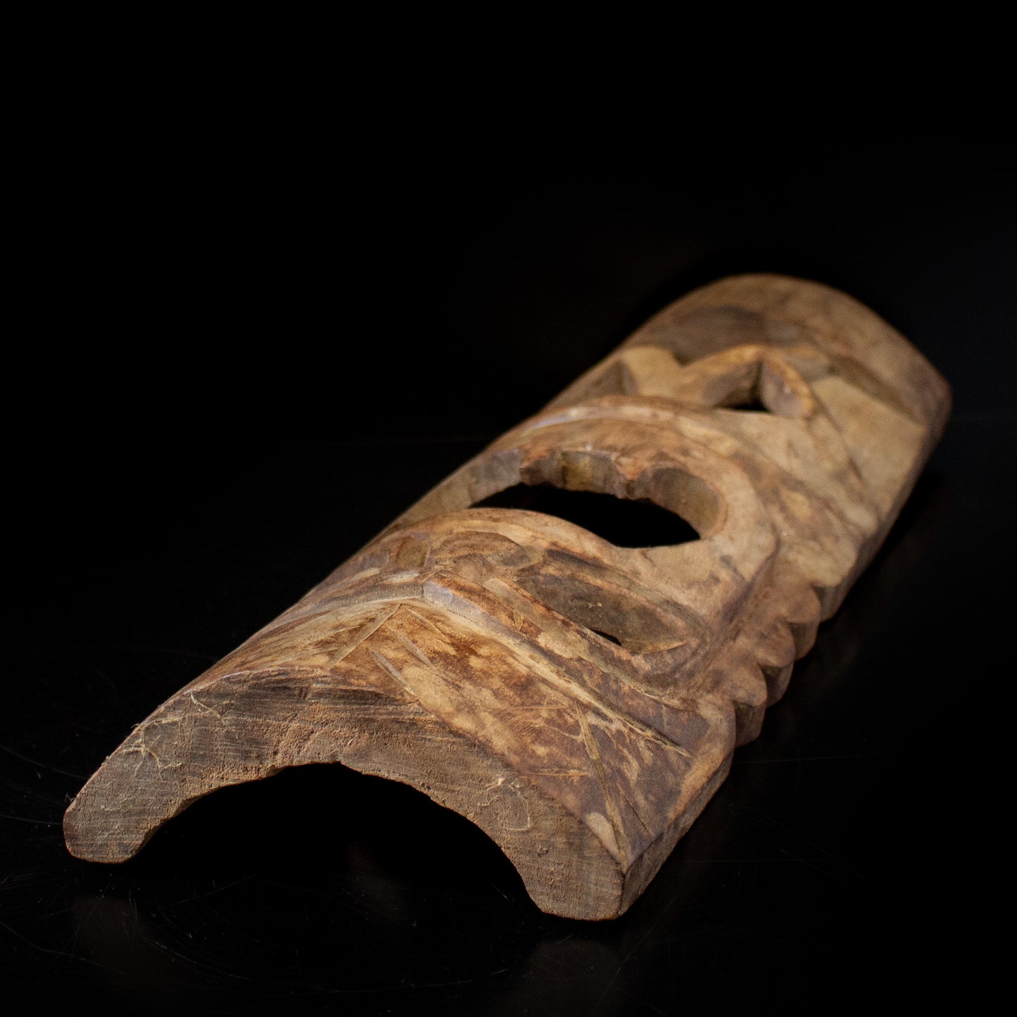 Vintage Carved Wood Tiki Mask