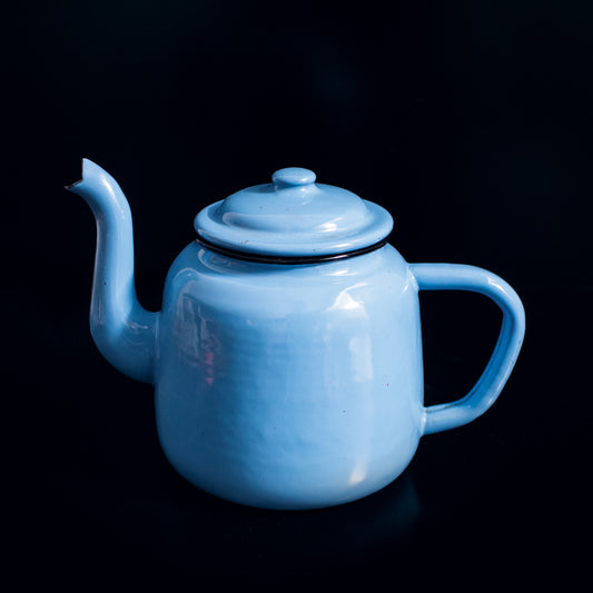 Vintage Blue Enamel Teapot