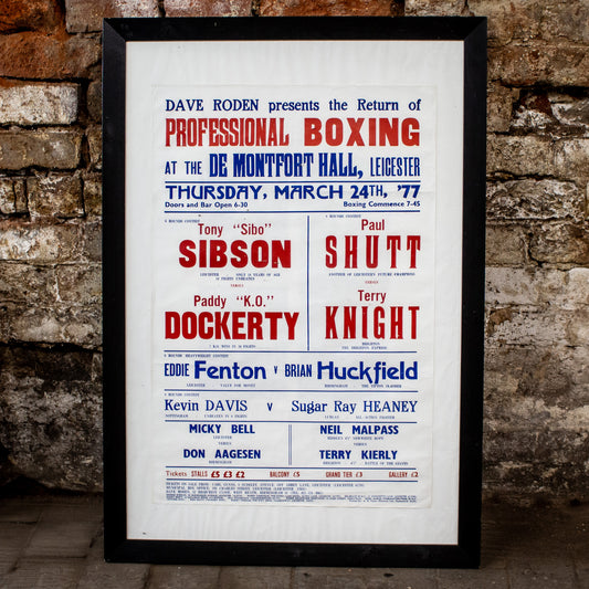 Vintage 1977 Dave Roden Professional Boxing Original Advertising Poster