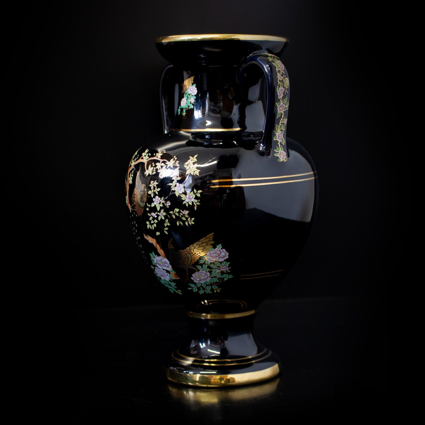 Vintage Handmade Greek Spathas Keramik 24k gold Detail Vase