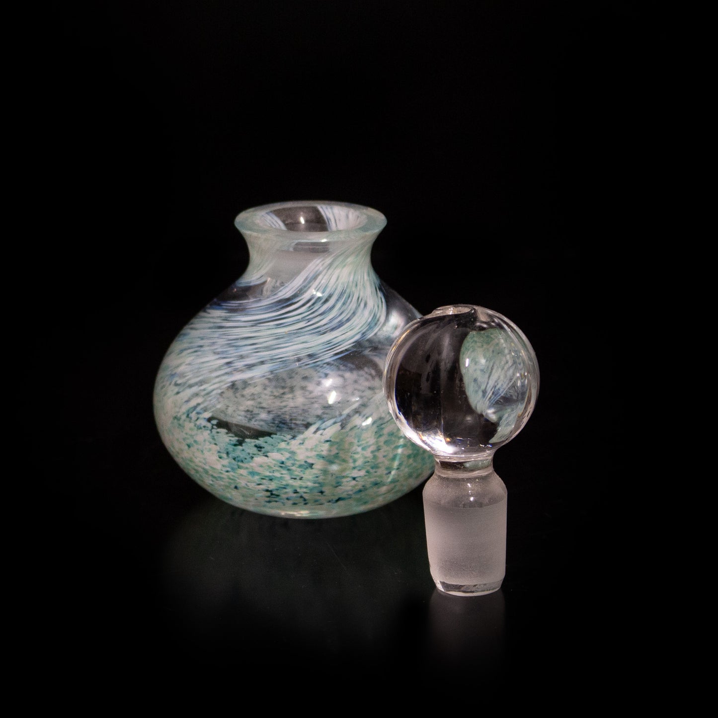 Vintage Hand Blown Glass Art Perfume Bottle