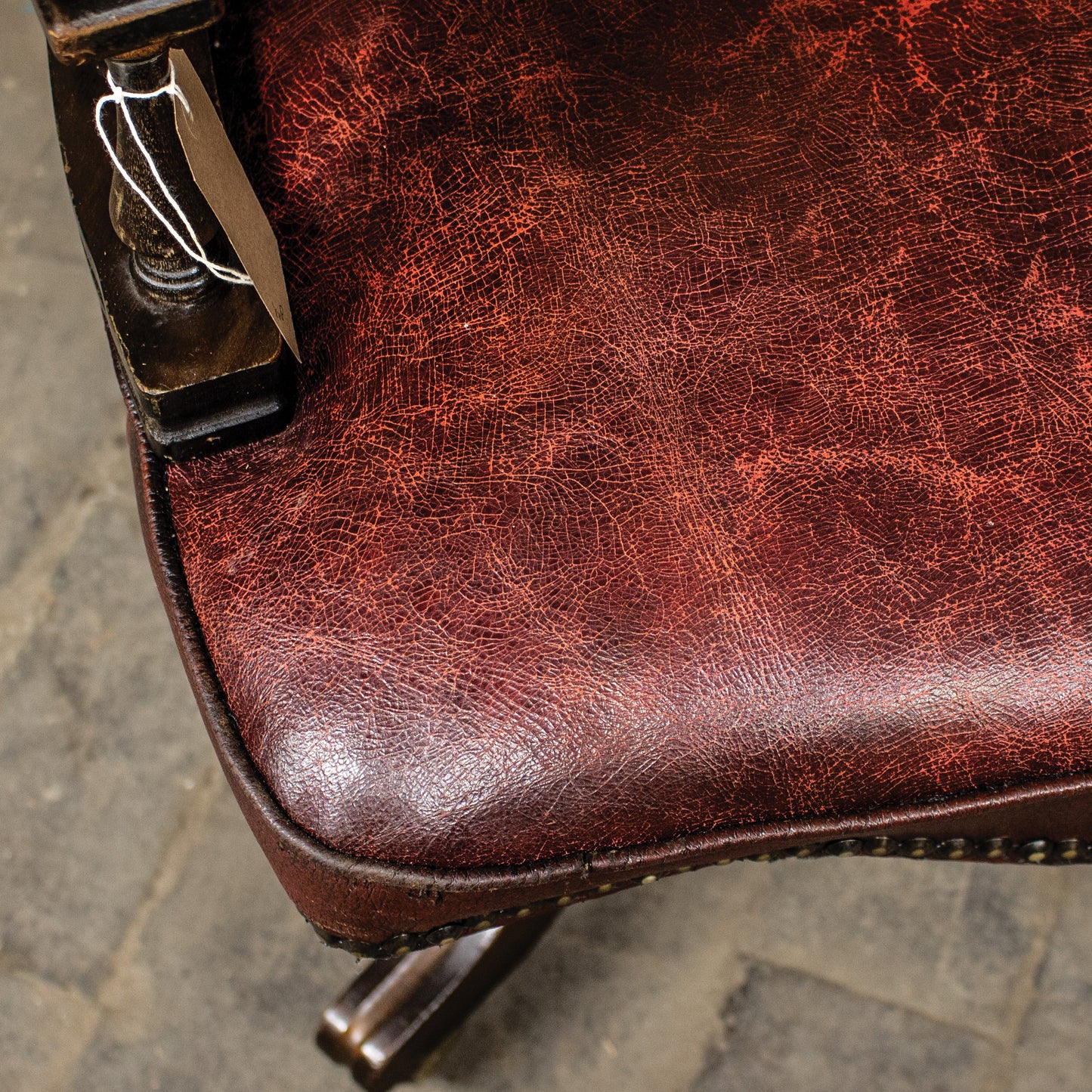 Vintage Oxblood Red Leather Captains Desk Chair