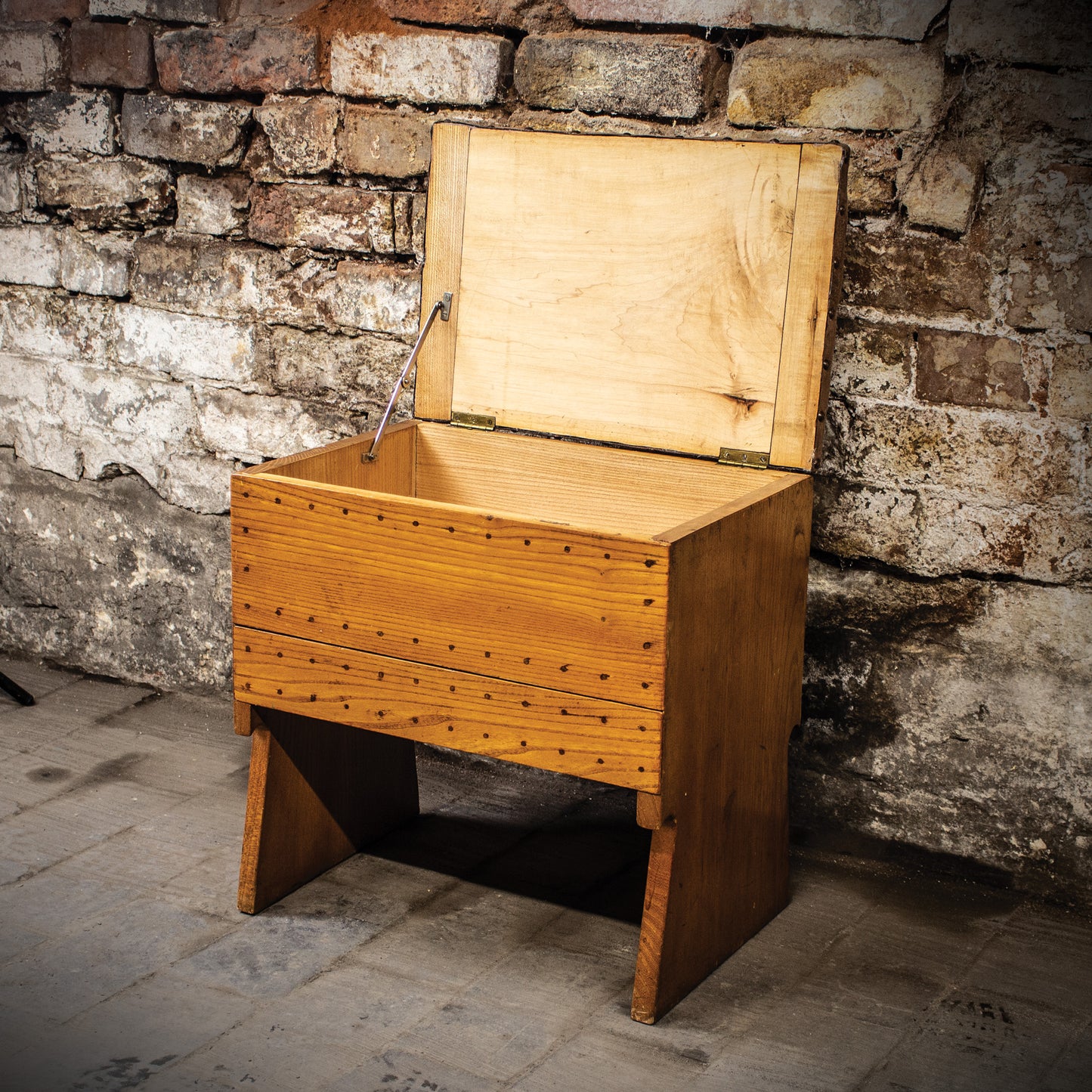Vintage Piano Stool / Footstool With Drawer