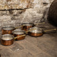 Vintage Set Of 5 Tin Lined Copper / Brass Pans