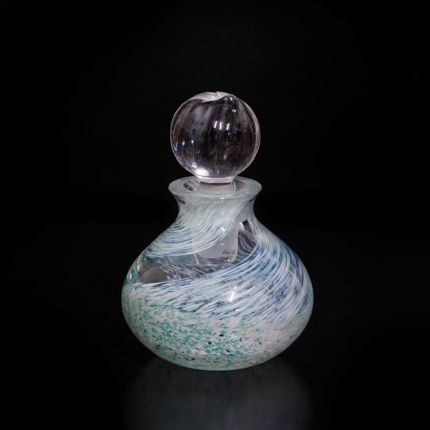 Vintage Hand Blown Glass Art Perfume Bottle