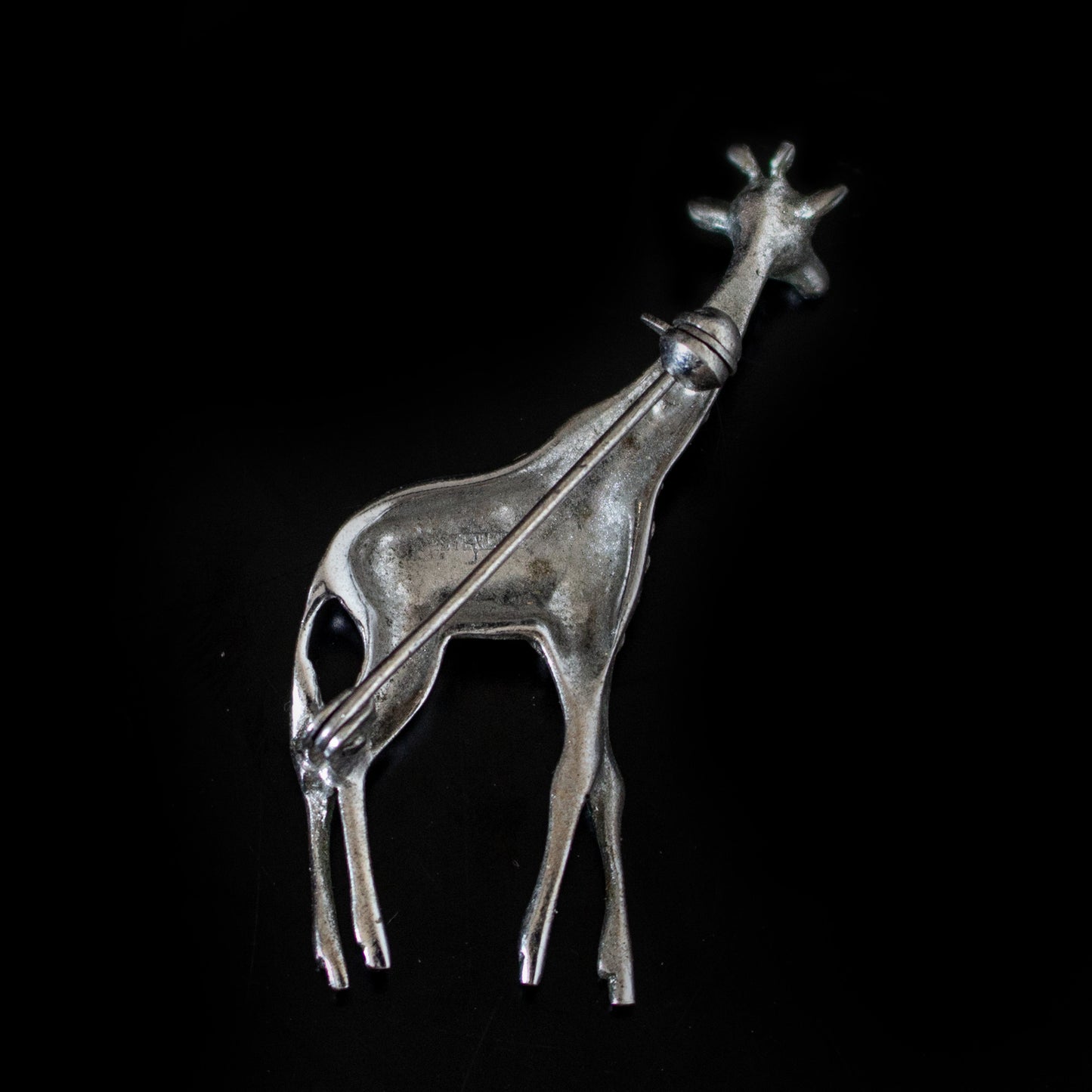 Vintage 925 Silver Giraffe Brooch