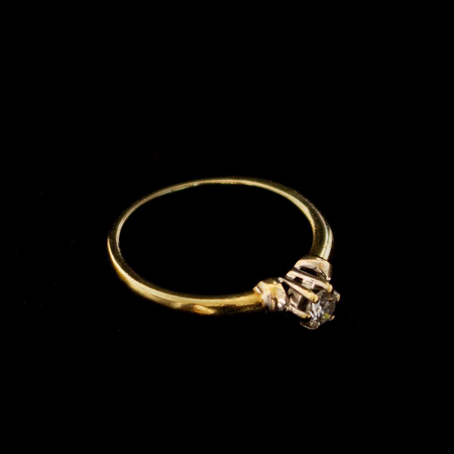 9ct Yellow Gold 0.15ct Diamond Ring Size K