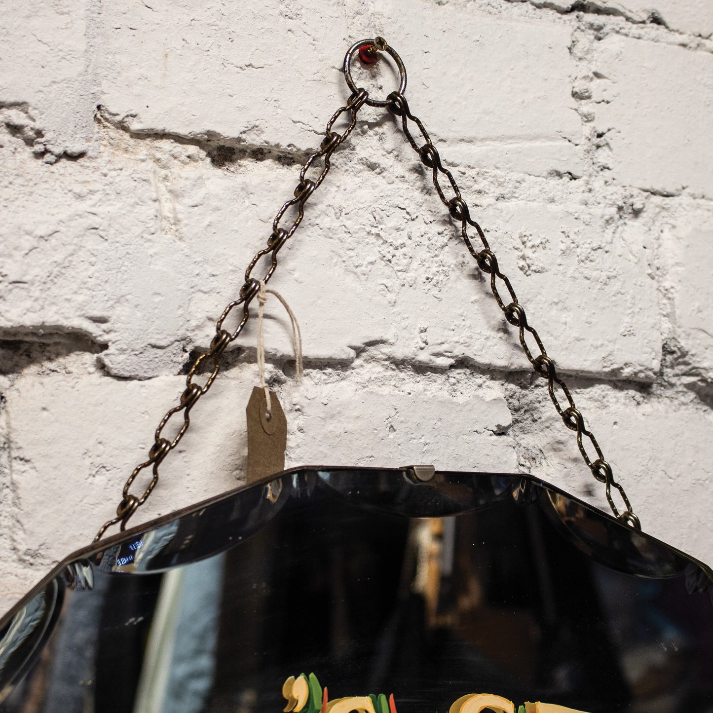 Vintage 1930s Webb's Seeds Hand Painted Mirror