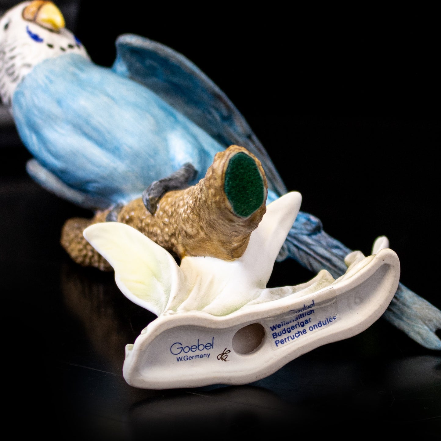Vintage Goebel Porcelain Budgie Bird Figurine Ornament