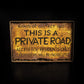 Vintage Private Road Hand Painted Metal Sign